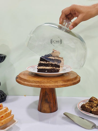 Glass Dome With Wooden Base 10x11"