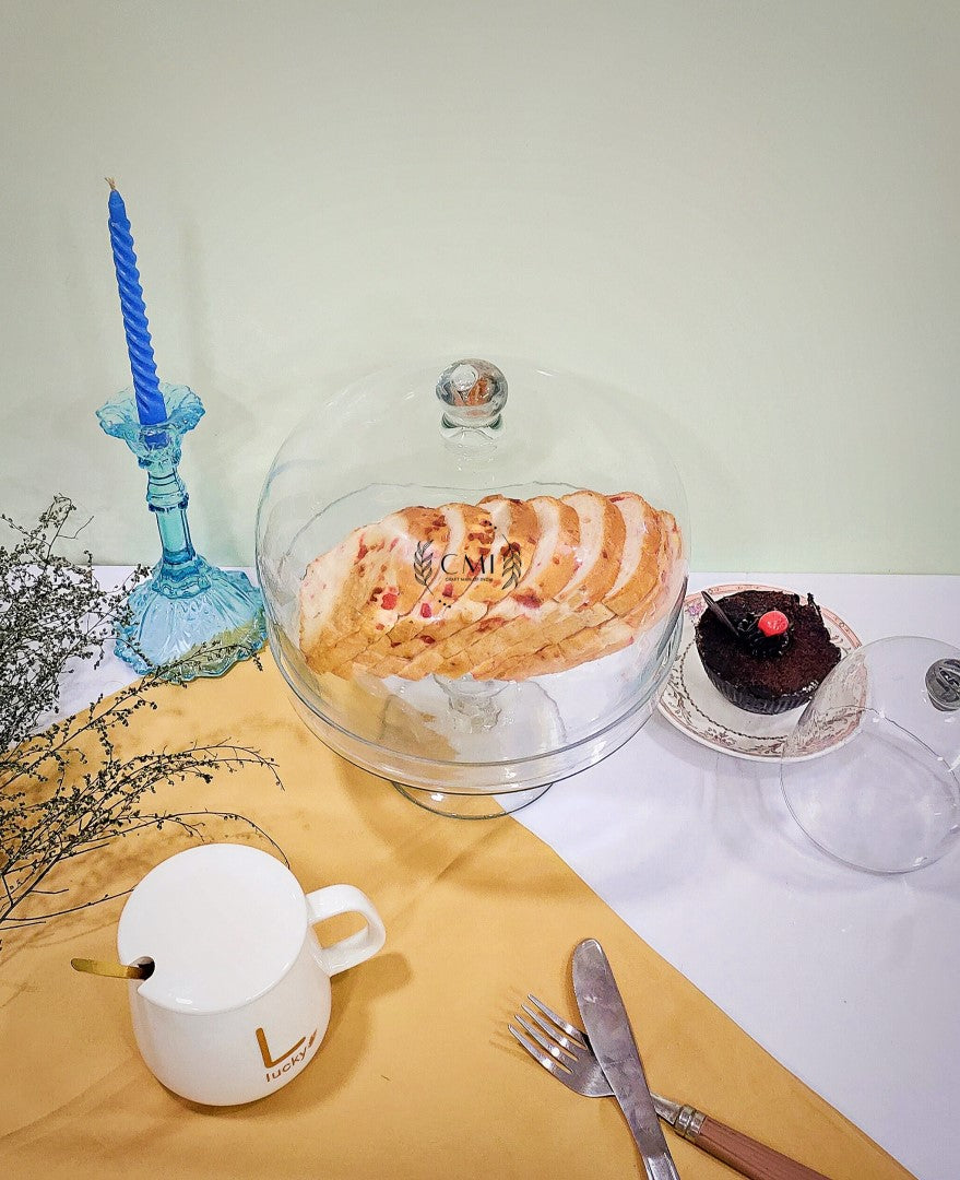 Glass Dome With Pedastal Glass Base 8.5x11.5"