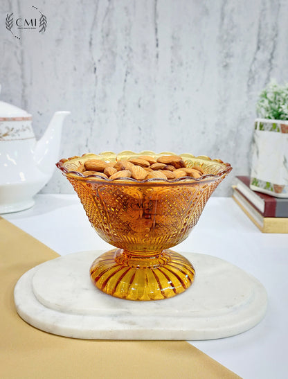 Designer Glass Bowl Plain Set of 2  Gold