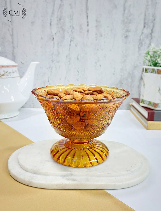 Designer Glass Bowl Plain Set of 2  Gold
