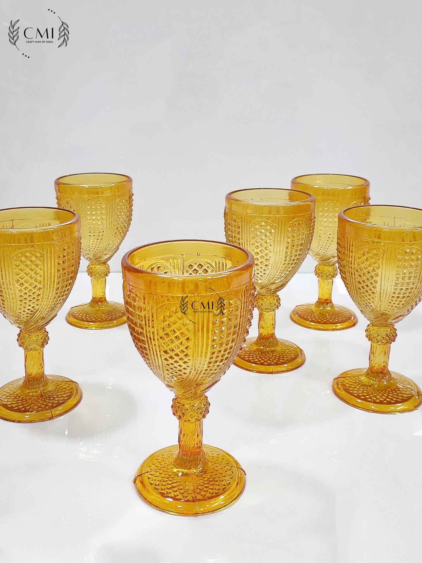 Designer Red Wine Glass Dotted Finish
