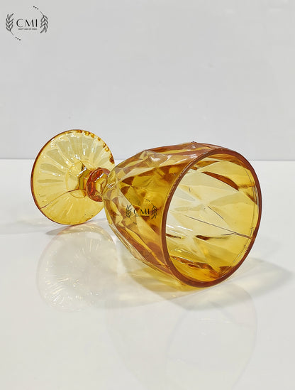 Red Wine Glass Plain Set - Gold