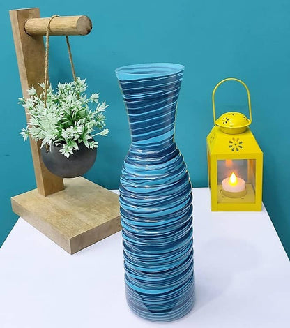 Strip Blue Vase Ring Shape Set of 2