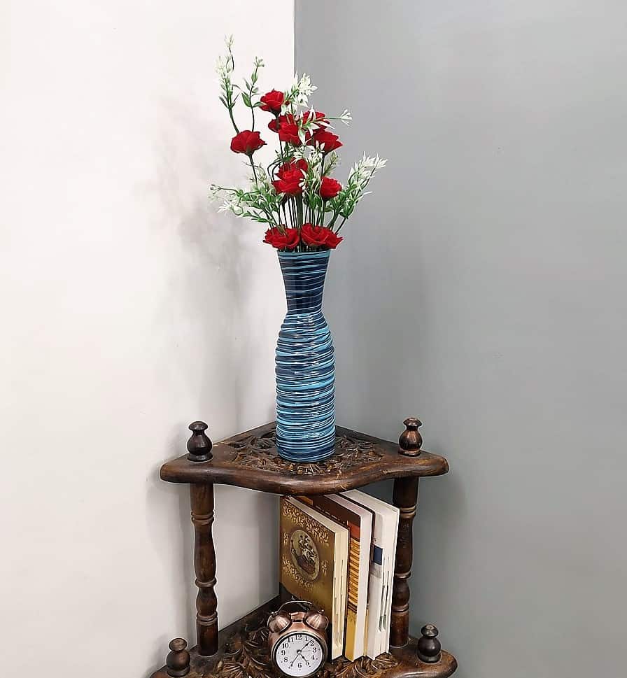 Strip Blue Vase Ring Shape Set of 2