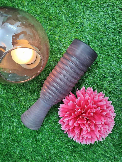 Wooden Finish Vase Ring Shape Set of 2