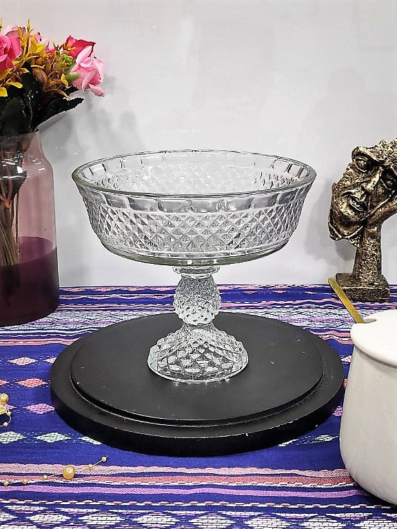 Pedastal Designer Glass Bowl 8 Inch