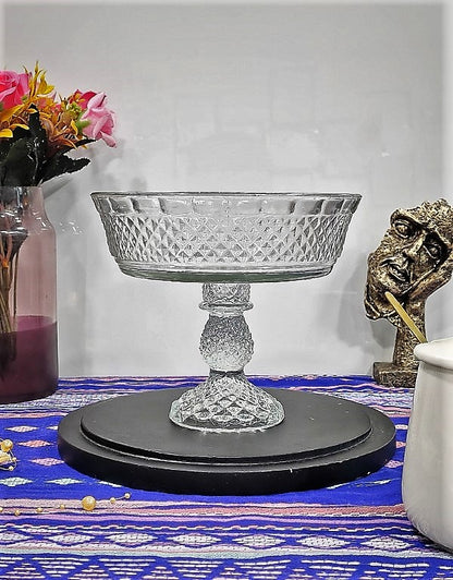 Pedastal Designer Glass Bowl 8 Inch