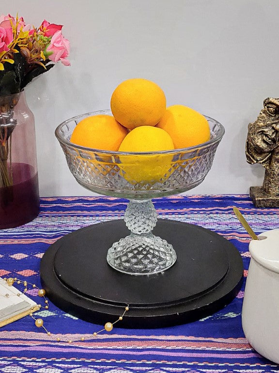 Pedastal Designer Glass Bowl 8 Inch