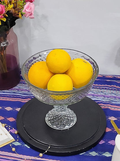 Pedastal Designer Glass Bowl 8 Inch