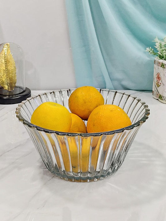 Ribbed Tapper Glass Bowl 8 Inch