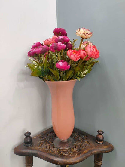 Glass Designer Vase ( Peach, Red )
