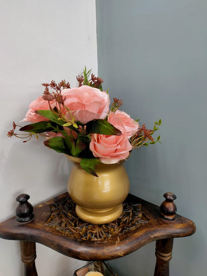 Flute Hurricane Glass Vase Flower Pot Metallic Finish
