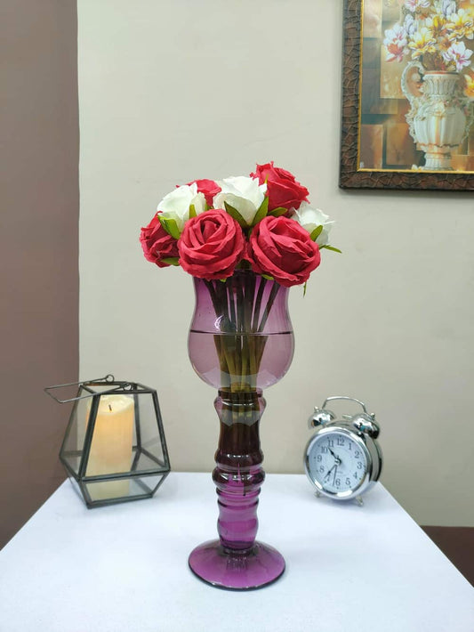 Mashaal Glass Vase Set of 2 Transparent Color