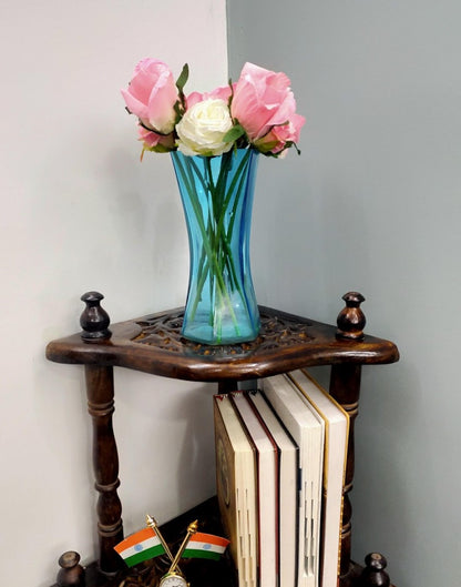 Glass Tapper Hexagonal Vase Two Tone