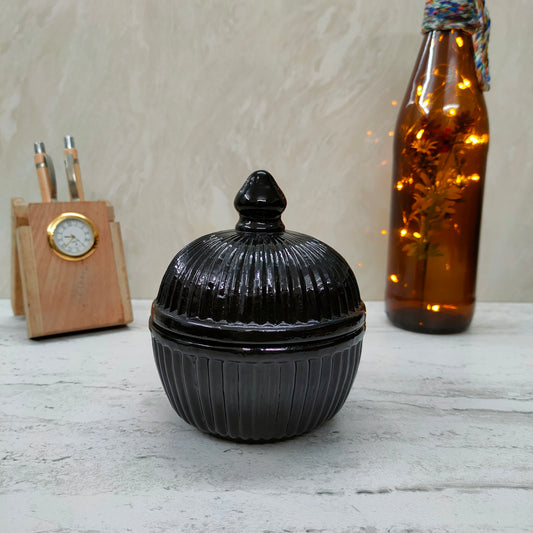 Salai Glass Jar Black - Craft Man of India