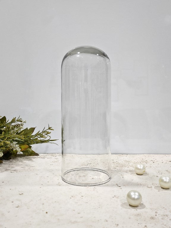 Glass Dome Cloche With Wooden Base 3 x 8 Inch