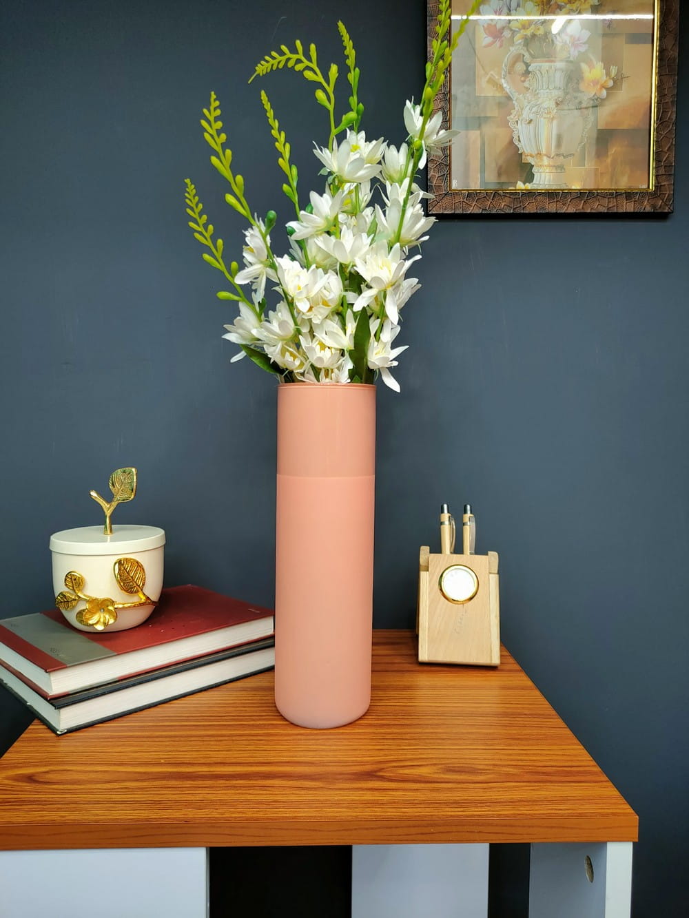 Cylinder Glass Vases Set of 2 (Brown Sandy )