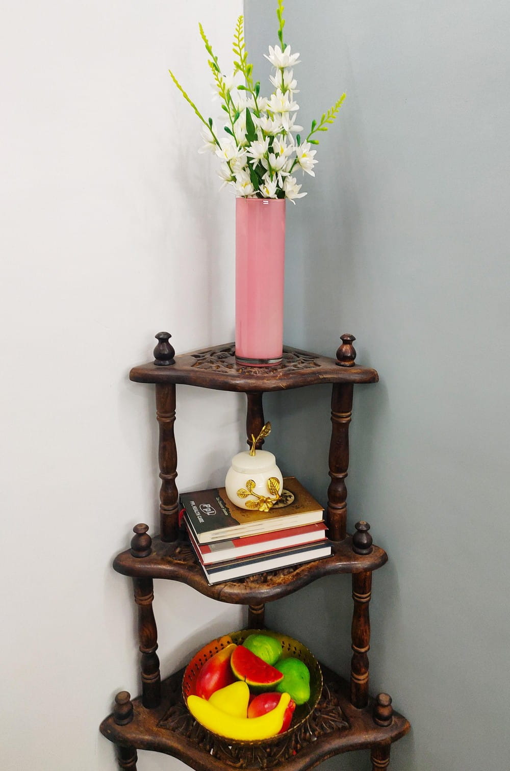 Pink Blue Cylinder Glass Vases Set of 2