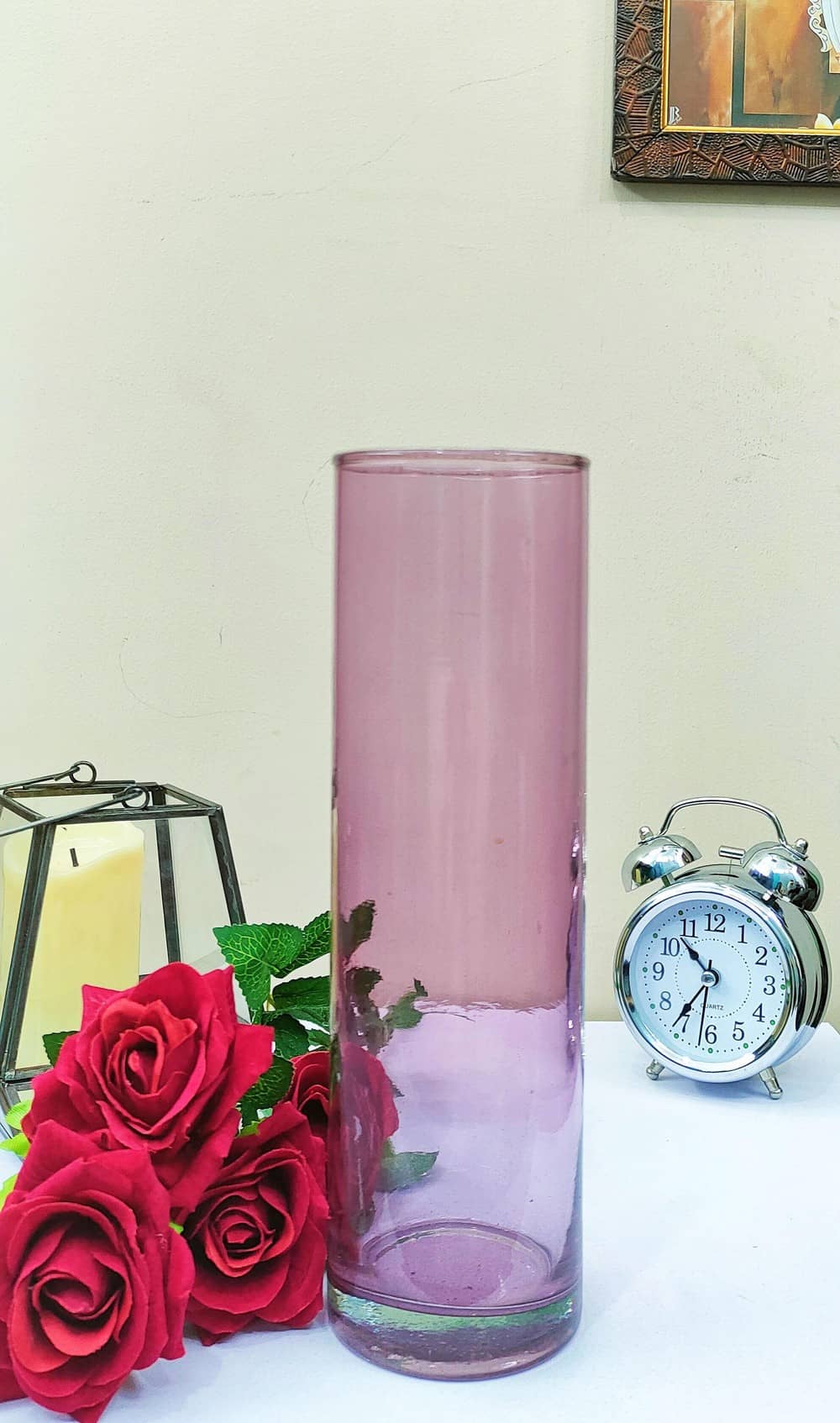 Cylinder Glass Vases Set of 2