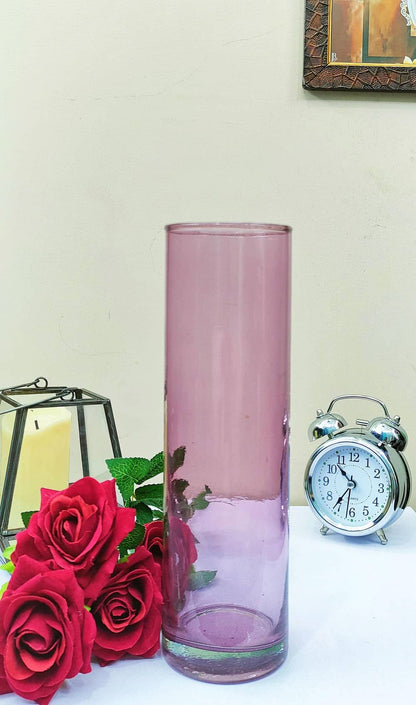 Cylinder Glass Vases Set of 2