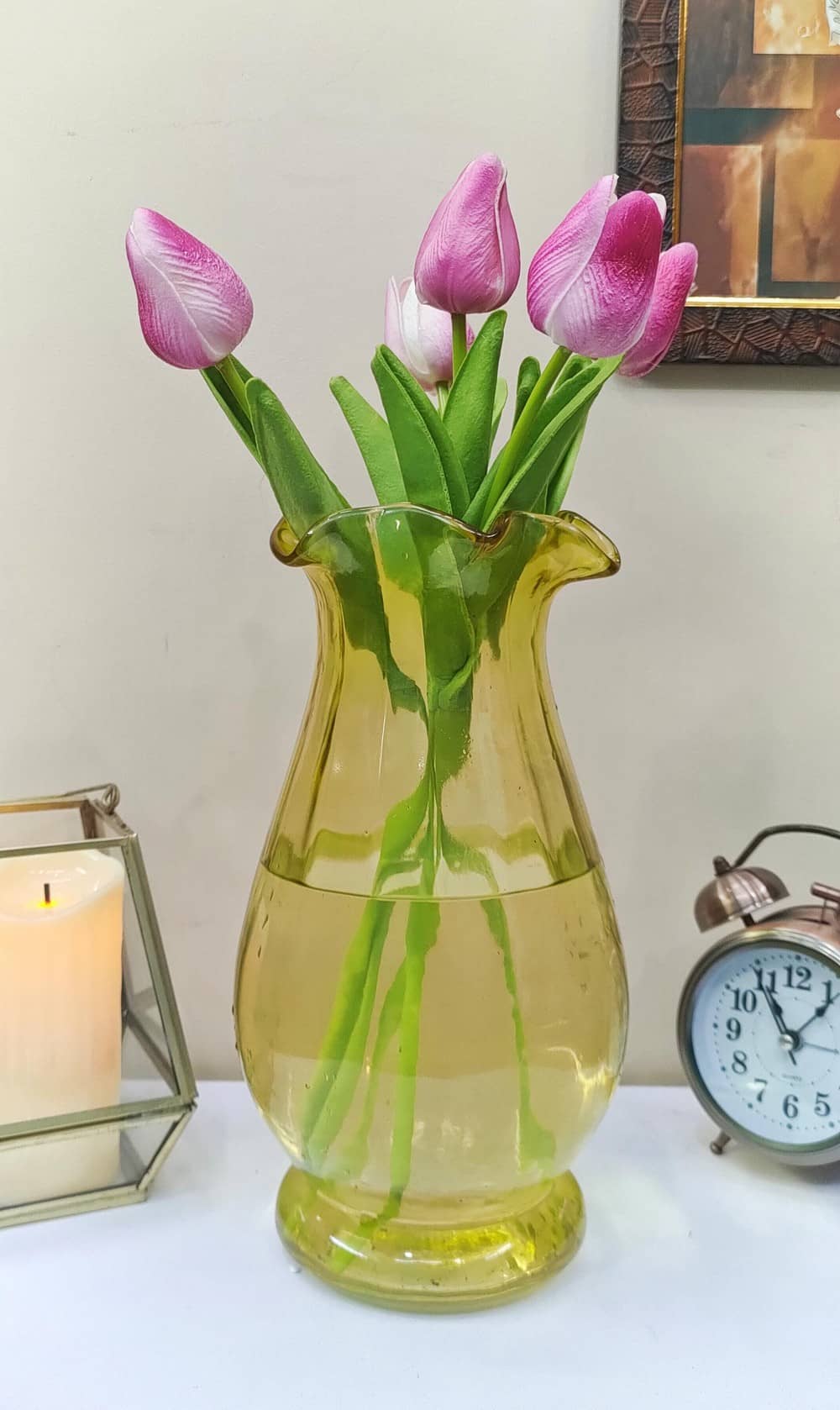 Glass Fenton Vase Yellow Color