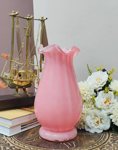 Glass Fenton Vase Peach Color