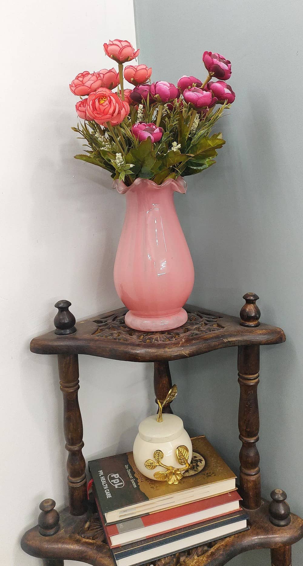 Glass Fenton Vase Peach Color