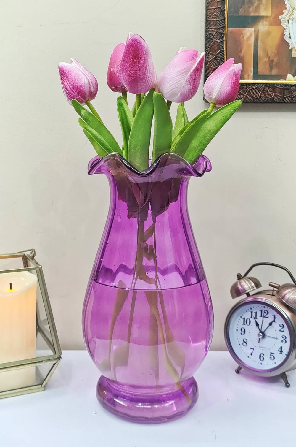 Glass Fenton Vase Voilet Glass