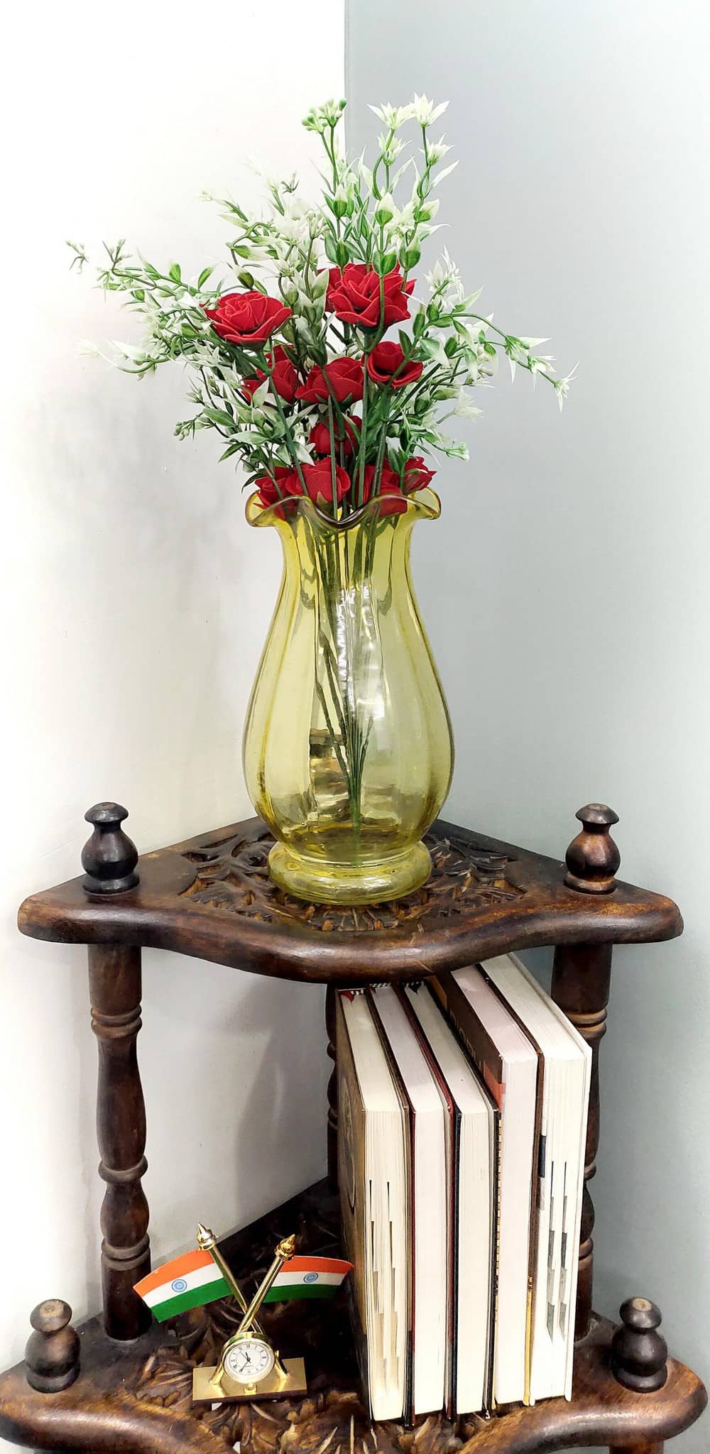Glass Fenton Vase Yellow Color