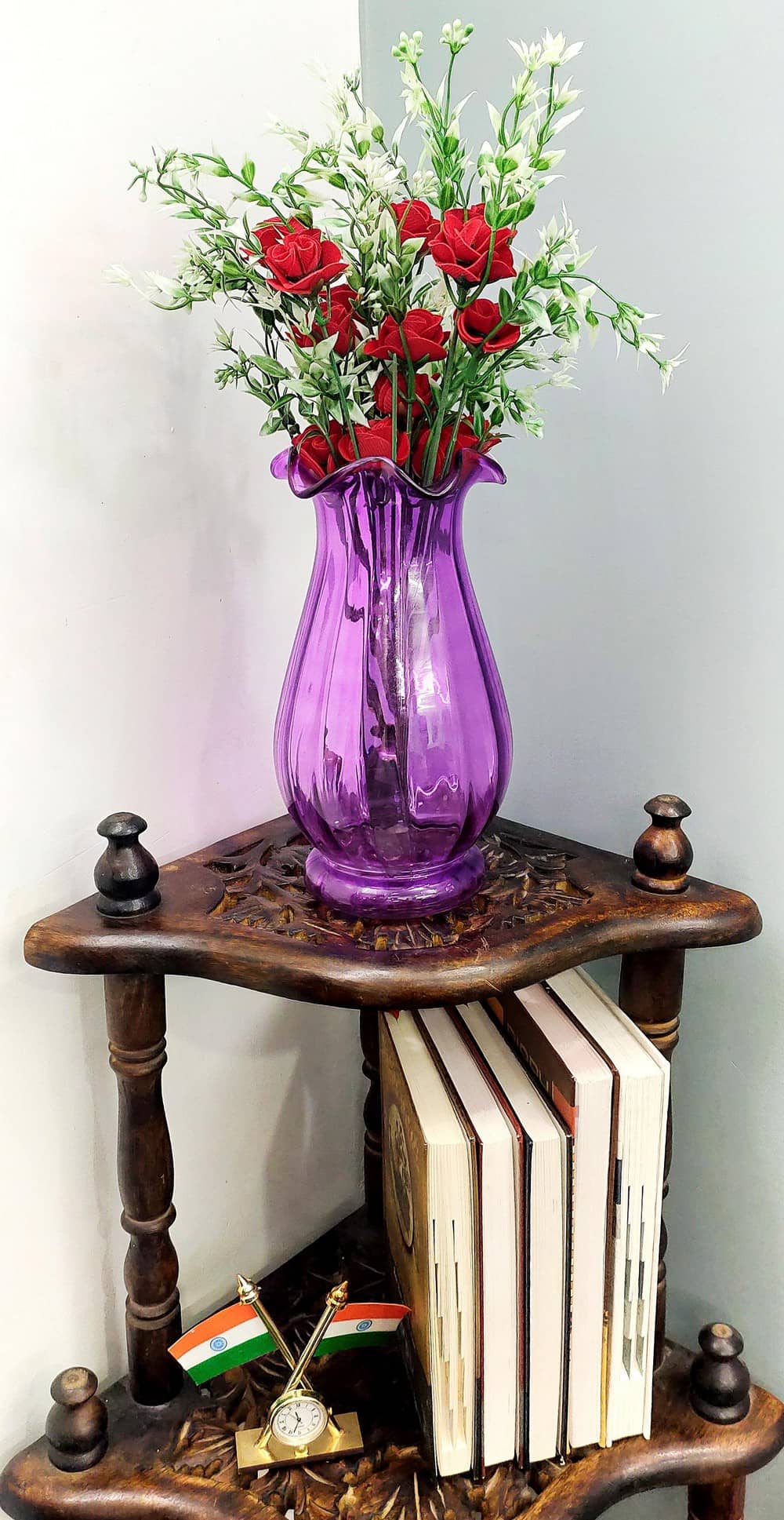 Glass Fenton Vase Voilet Glass