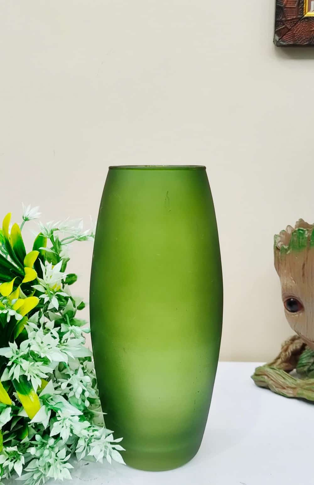 Matt Oval Glass Vase Set of 2