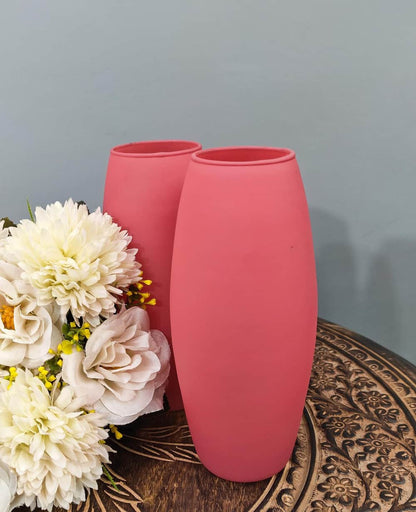 Matt Oval Glass Vase Set of 2