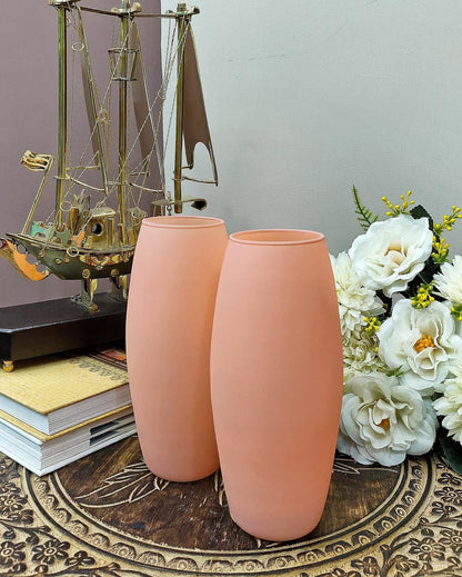 Matt Oval Glass Vase Set of 2