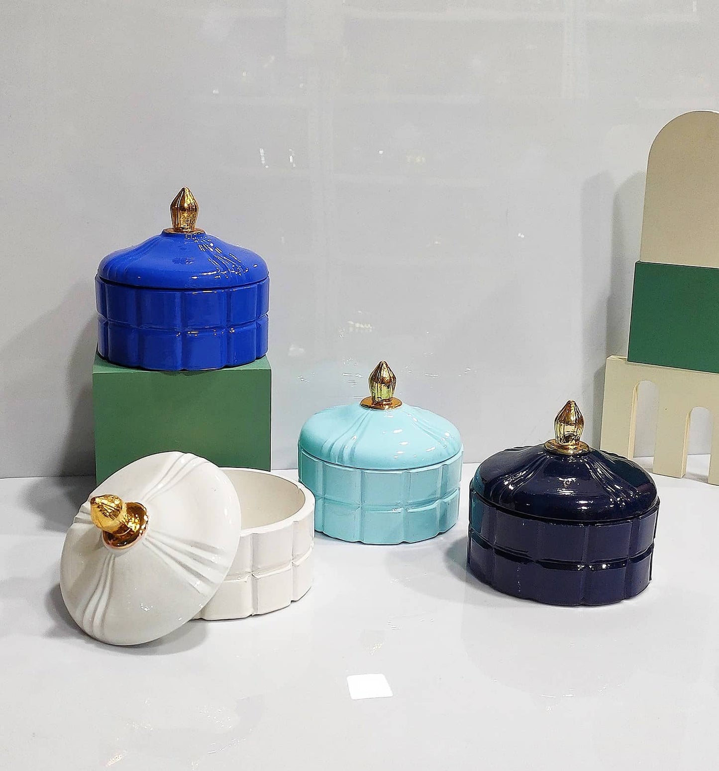 Royal Glass Candy Jar Set of 2