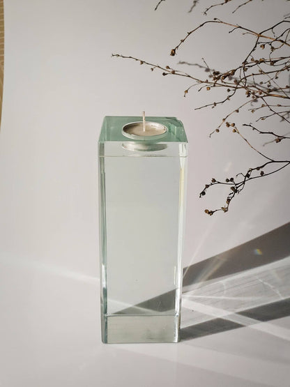 Glass Cube Candle Holder